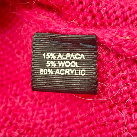Alpaca Connection Pink Llama Fair Isle  Full Zip Cardigan Sweater M Alpaca Wool - Picture 8 of 11
